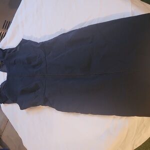 J. Crew Black Sheath Midi Dress V-Neck Sleeveless